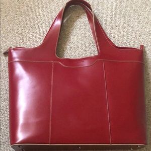 Jack Georges red leather tote
